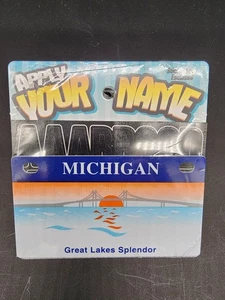 Neu Mini Neuheit Michigan Nummernschild, Schreibtisch, Fahrradschild anpassbar - Bild 1 von 2