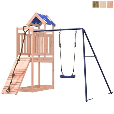 Spielturm Klettergerüst mit Kletterwand Seil Schaukel Kinder Kletterturm Garten - Bild 1 von 4