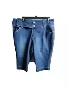 VINTAGE Stretch Gr. 22 High Rise Denim Capri Hose 6-Knopf Reißverschluss #BKC8 - Bild 1 von 3