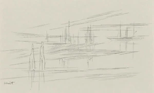 Schütt, Franz-Theodor (1908 Berlin - 1990 Wiesbaden) „Marine“  Tuschfeder - Bild 1 von 6