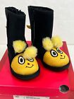 Black Faux Suede Yellow Jumping Bean Bumble Bee Boots Toddler Kids