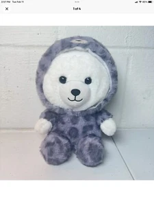 Kellytoy Cute & Cuddly Polar Bear Cub In Cheetah Hoodie 9" Plush 2022 P12 - Picture 1 of 4