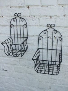 Dekorative Wandkörbe, Wandregal, Ablage, Wandhalter, Set, 2 Stück, Eisen 36+33cm - Bild 1 von 1