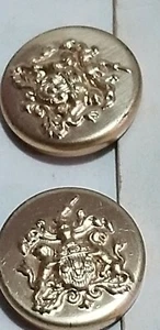 Vintage Metallknöpfe 7 UNBEKANNTE MILITÄRWAPPEN Reproduktion 18 mm & 14 mm GOLDFARBEN A7 - Bild 1 von 7