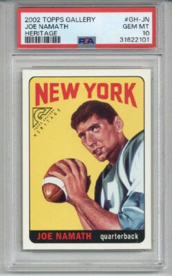 2002 TOPPS GALLERY HERITAGE #GH-JN JOE NAMATH CARD NEW YORK JETS PSA 10 LOW POP - Image 1 of 2