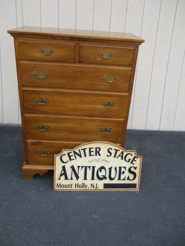 64317 ETHAN ALLEN Maple High Chest Dresser Cover