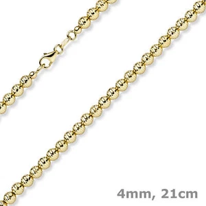 4mm Armband Armkette Kugelkette diamantiert aus 585 Gold Gelbgold 21cm - Bild 1 von 2
