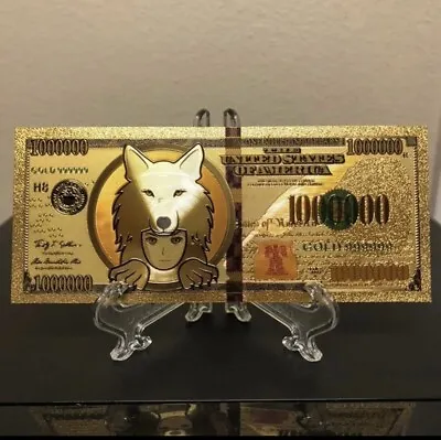 24k Gold Plated Saitama Inu Coin (Cryptocurrency) Banknote • 11.53€