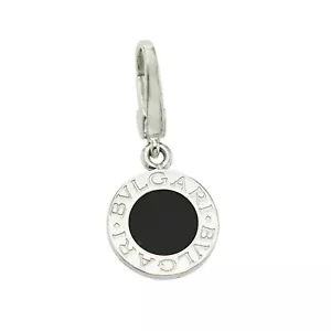 Authentic BULGARI BVLGARI 18K Gold Black Onyx Pendant Charm - Picture 1 of 4