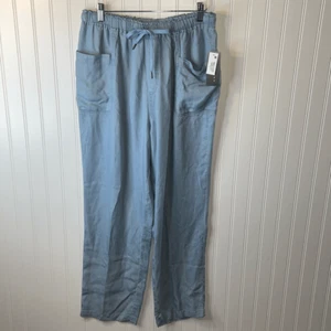 Sharagano Wide Leg Chambray Pants Women’s Size Large Blue Stretch Waist NWT - Picture 1 of 8