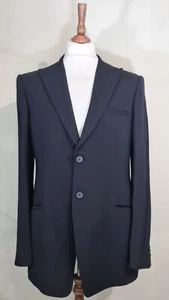 Emporio Armani R1G460 Single Breasted Linen Blend Blazer Jacket Black uk 42 - Picture 1 of 12