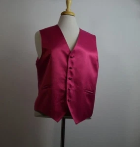 Vesuvio Napoli Men's Waistcoat Vest Lined Pink Used Size S - Picture 1 of 6