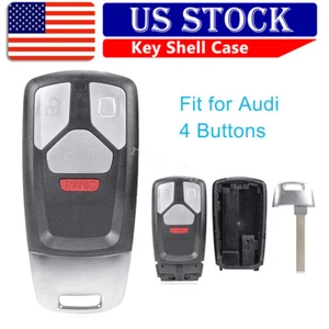 Carcasa llavero para Audi A4 A5 Quattro SQ5 Q7 2017 2018 2019 hoja 4 botones - Imagen 1 de 9
