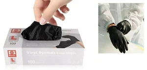 Medizinische schwarze Vinyl-Untersuchungshandschuhe Einweg Industriehandschuhe - 100 Stück groß - Bild 1 von 6