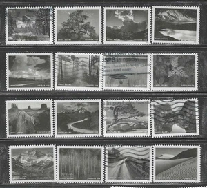 US Sc# 5854a-p ANSEL ADAMS PHOTOS SET of 16 USED STAMPS OFF PAPER SOUND - Picture 1 of 1