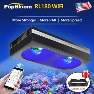 PopBloom RL180 Full Spectrum Reef Light WiFi Marine LED Saltwater Aquarium Light - Picture 1 of 16