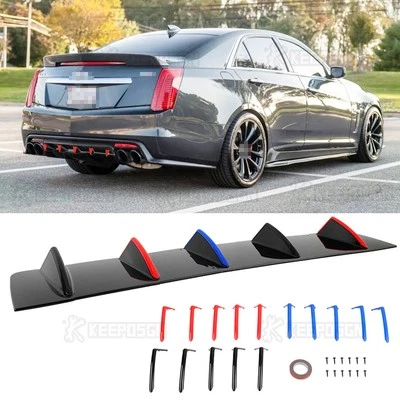 Para Cadillac CTS XTS ATS CT4 CT5 Aletas Parachoques Trasero Difusor Alerón Labio Divisor Foto 1 de 4