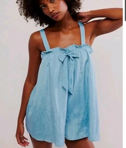 NWOT Free People Intimately FP Forever Young Romper Blue Medium - Picture 1 of 11