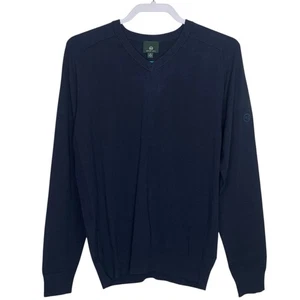 AG Adriano Goldschmied Sweater Mens M Navy Blue V-Neck Vented Golf Preppy NEW - Picture 1 of 10