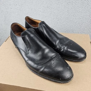 Mocasines Allen Edmonds Lucca de cuero negro sin cordones italiano Brogue Bristol 13 - Imagen 1 de 7