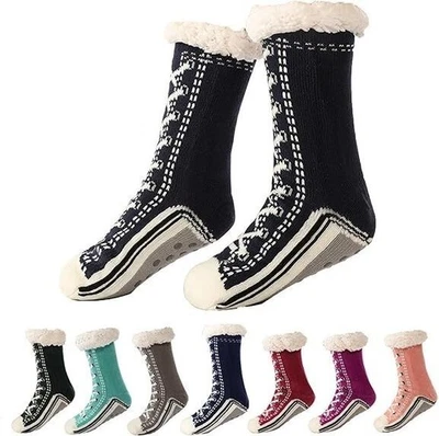 Ultra-Thick Cashmere Slipper Home Socks Winter Warm Non Slip Cozy Floor Socks - Image 1 of 4