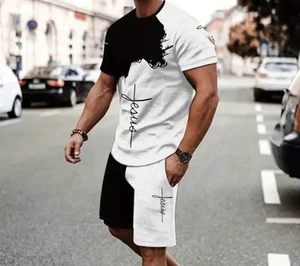 Herren Set aus T-Shirt und Shorts. Bequem und lässig Neu - Bild 1 von 5