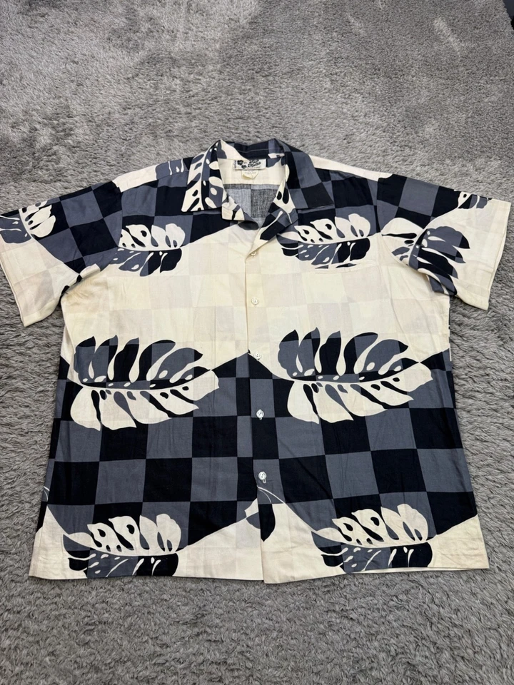 Camisa Hilo Hattie Hombres 2XL Hawaiana Floral A Cuadros Tropical Campamento De Colección Hecha en EE. UU. Foto 1 de 4