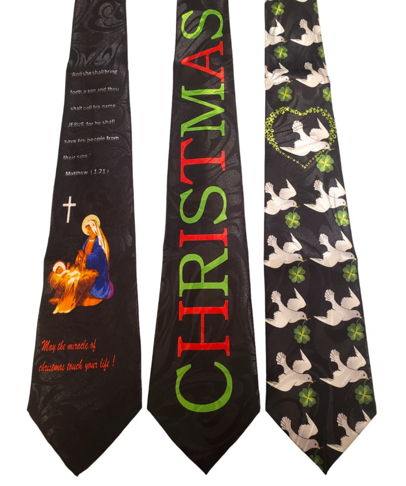 Christmas Ties #78- Lot of 3 Novelty Neckties NWT Going out of Business FREE SH - Image 1 of 1
