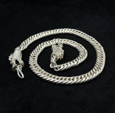 Collar Cadena Dragón Plata Tibetano Único De Colección Hecho a Mano Buena Calidad Foto 1 de 4