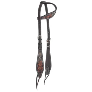 1008-17-SC Circle Y Dark Flash Arizona Flower One Ear Headstall NEW - Picture 1 of 1
