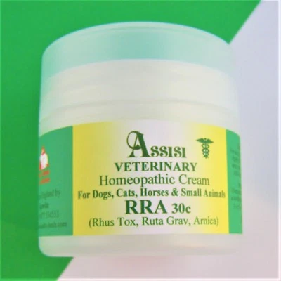 RRA Homeopathy Cream Dogs Arthritis Muscles Assisi Veterinary 50g