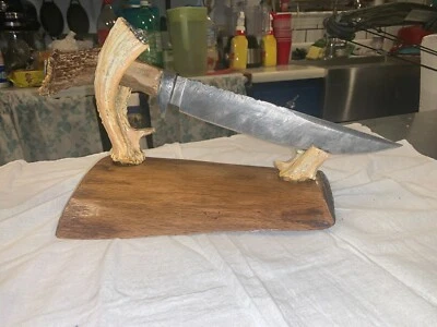 Buffalo Bowie knife (Custom Piece) Damascus Steel Blade With Custom Stand - Изображение 1 из 4