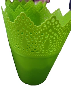 Plastic Vase Pot Cover Flower Bucket Cover Storage Waste Container Green 7x6 - Picture 1 of 4