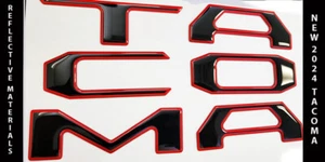 Tailgate raised reflective RED OUTLINE letters fits TACOMA 24 25 - Picture 1 of 1