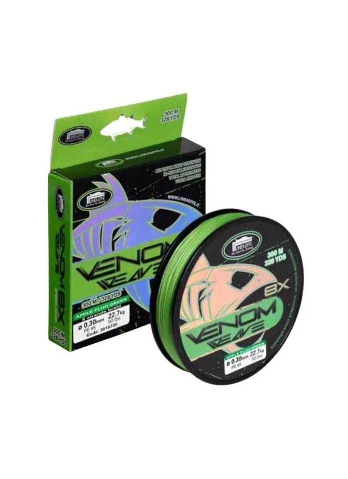 FILO TRECCIATO LINEAEFFE 8X VENOM WEAVE BRAID VERDE 8 CAPI MARE FIUME PESCA - Immagine 1 di 1