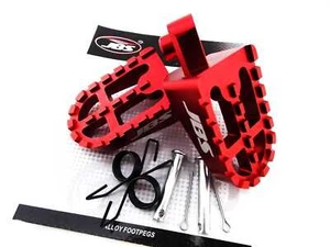 HONDA CT70 81-82 JBS RED CNC BILLET ALLOY FOOT PEG SET PAIR FOOTPEGS REST - Picture 1 of 6