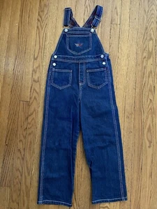 Vintage Tommy Hilfiger Kids Denim Overalls Size 6x Youth VTG Blue Jeans Logo - Picture 1 of 9
