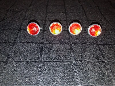 RED JEWEL REFLECTORS for Bicycle Saddlebag License plate BOLTS  ETC. FOUR pieces - Image 1 of 4