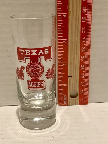 Vintage, Texas University Aggies 2.5 Oz. 4" Tall Shot Glass Cover