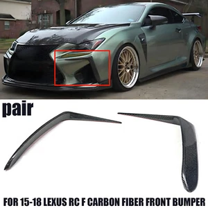 For 15-18 Lexus Rc F Carbon Fiber Front Bumper Garnish Air Vent Fang Trim Covers - Picture 1 of 7