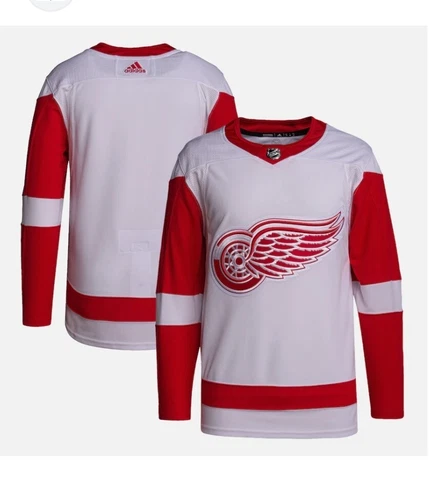 Adidas NHL Detroit Red Wings Authentic Hockey Jersey White CA7085 Men’s Sz 52 Cover