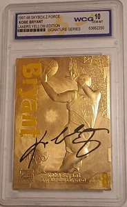 ๐ต๐ KOBE BRYANT 1997-98 SKYBOX Z-FORCE 23KT GOLD BLACK SIGNATURE WCG 10 RC PSA - Picture 1 of 22