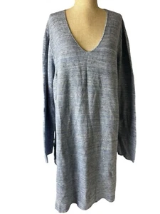 Pullover blu puro Jill tunica top scollo a V aperture laterali taglia 2X - Foto 1 di 11