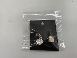 Metal White Sequins Heart Earring Set WN017 - Picture 1 of 11