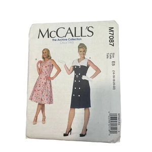 McCall's Pattern M7087 Misses Dress Archive Collection Crica 1963 14-22 Uncut - Picture 1 of 4