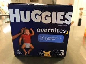 Huggies Overnites Disposable Diapers — Size 3 — 58 ct NEW and UNOPENED - Picture 1 of 1
