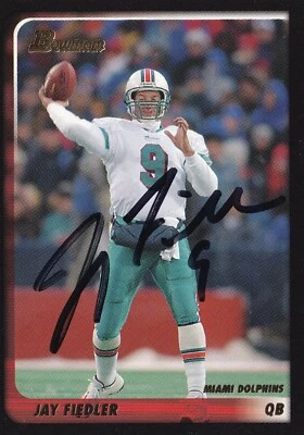 Jay Fiedler Signed 2003 Bowman Dolphins Football Card #51 Autograph Dartmouth QB - Imagem 1 de 4