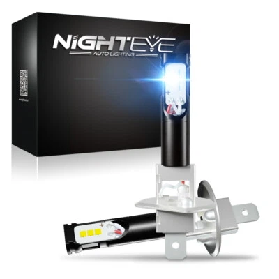 NIGHTYEY 2X 160W 1600LM H1 CSP LED Fog Light Driving Bulbs Kit 6000K 12V-24V UK - Image 1 of 4