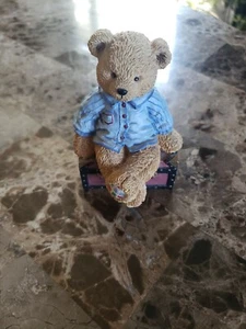 Bronson Collectible Teddy Bear Pajamas Porcelain Figurine - Picture 1 of 7
