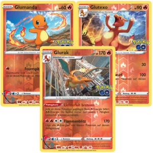 Glumanda Glutexo & Glurak Set Reverse Holo 008/ 009/ 010/078 Pokémon Go Deutsch - Bild 1 von 2